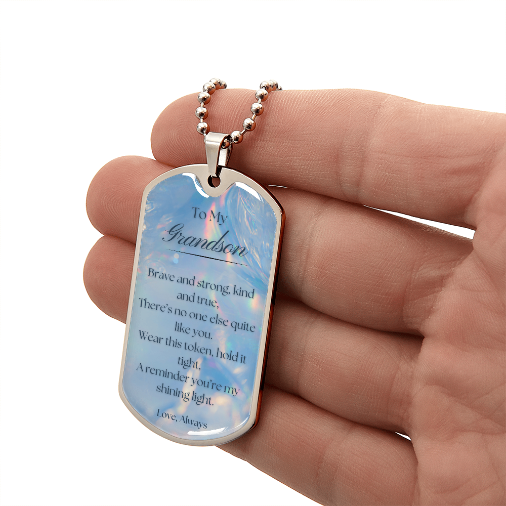 To My Grandson~ Dog Tag Necklace