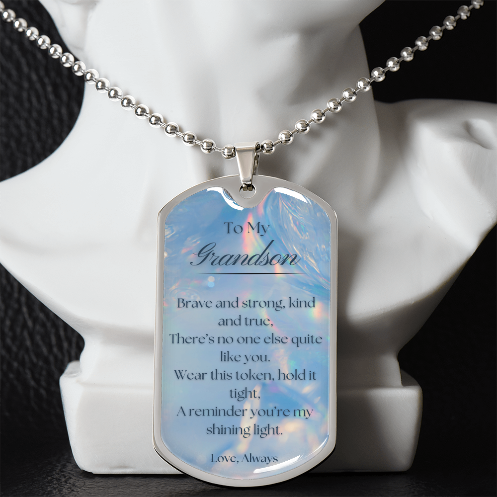 To My Grandson~ Dog Tag Necklace