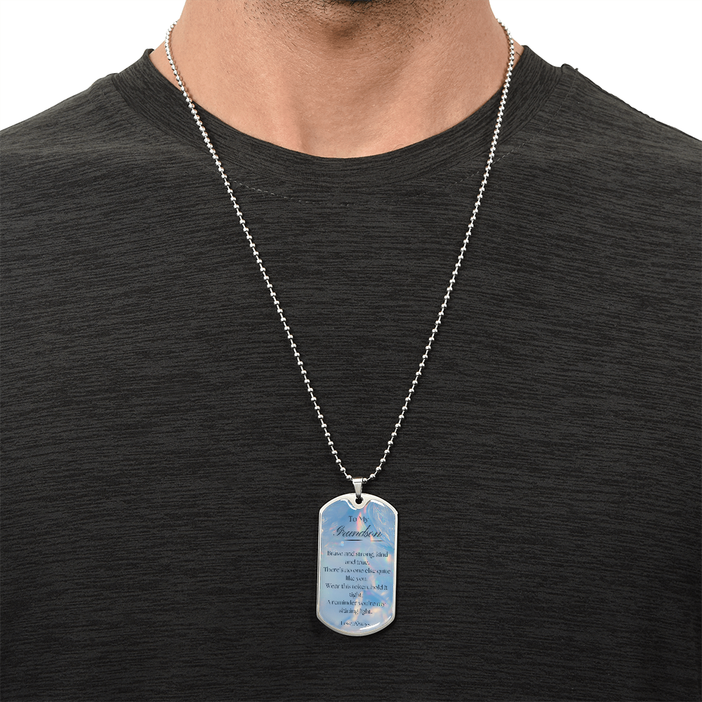 To My Grandson~ Dog Tag Necklace