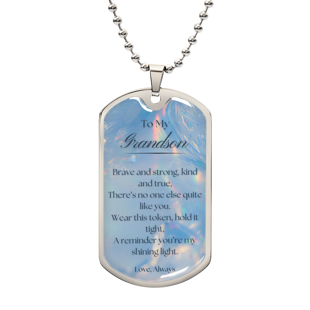 To My Grandson~ Dog Tag Necklace