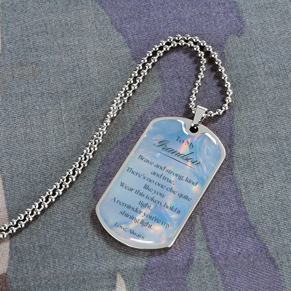 To My Grandson~ Dog Tag Necklace