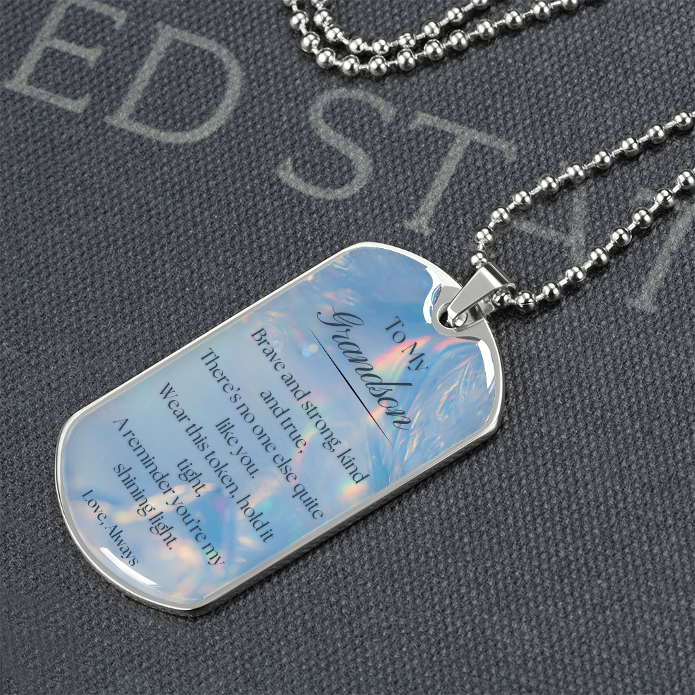 To My Grandson~ Dog Tag Necklace