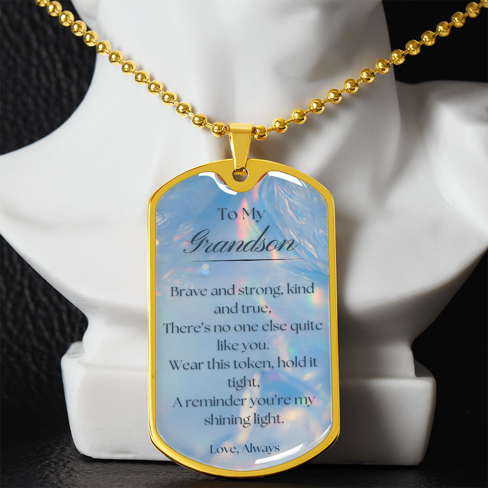 To My Grandson~ Dog Tag Necklace