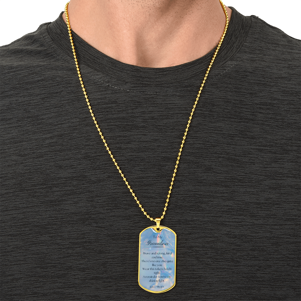 To My Grandson~ Dog Tag Necklace