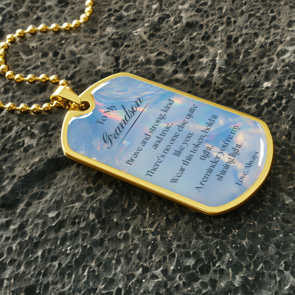 To My Grandson~ Dog Tag Necklace