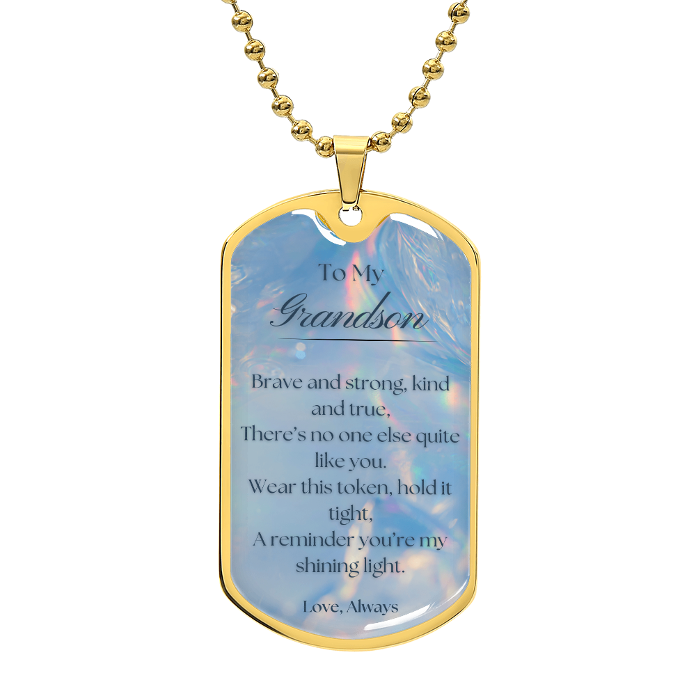 To My Grandson~ Dog Tag Necklace