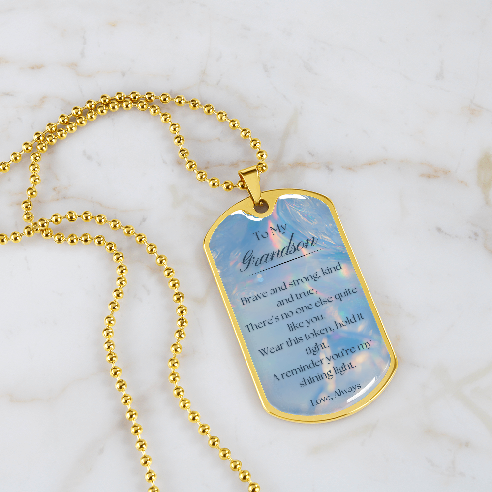 To My Grandson~ Dog Tag Necklace