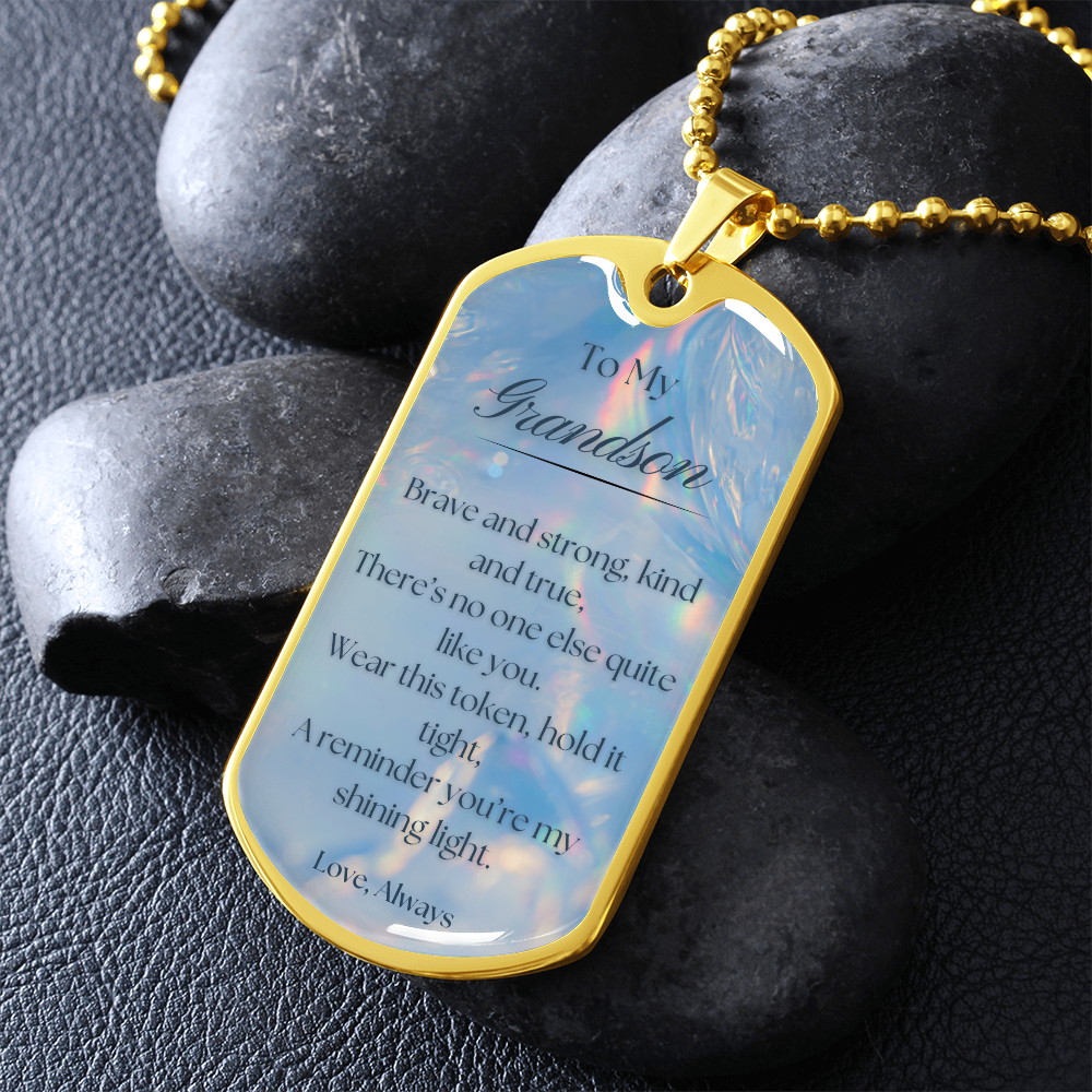 To My Grandson~ Dog Tag Necklace