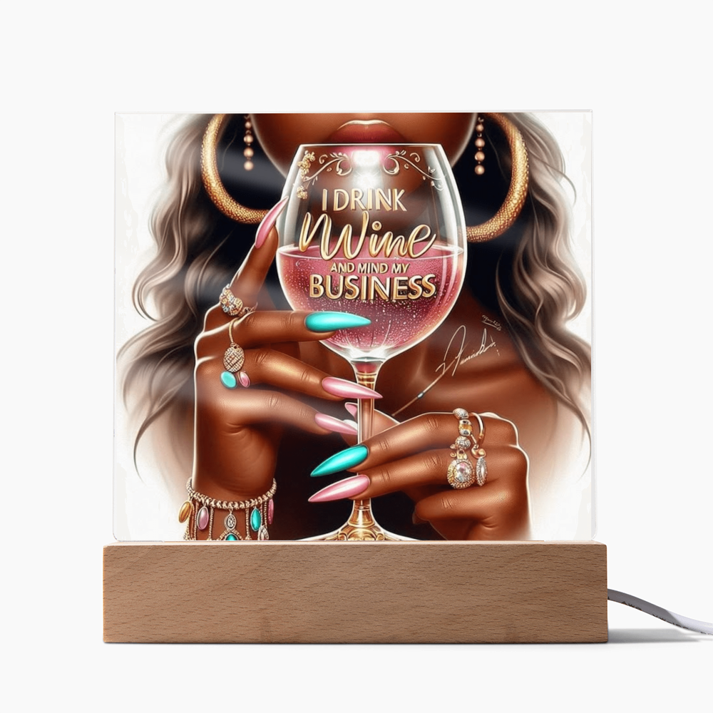 I Drink Wine Acrylic Square Plaque