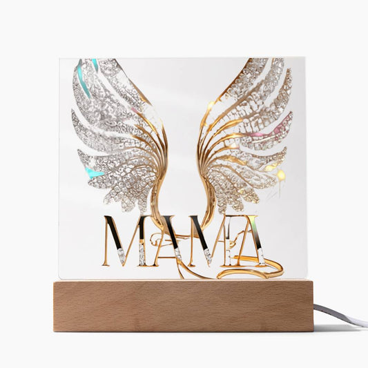 Mama Wings Acylic Plaque Square