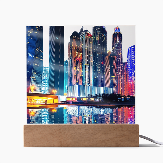 Cityscape Acrylic Square Plaque