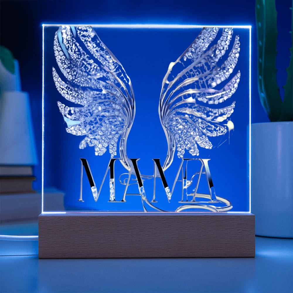 Mama Wings Acylic Plaque Square