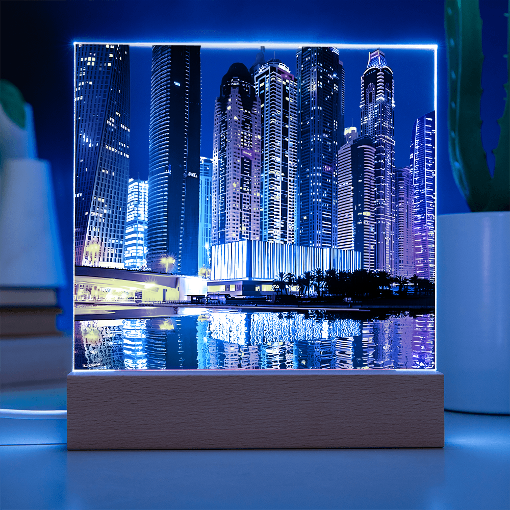 Cityscape Acrylic Square Plaque