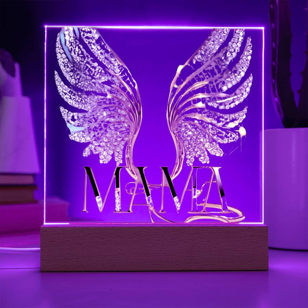 Mama Wings Acylic Plaque Square