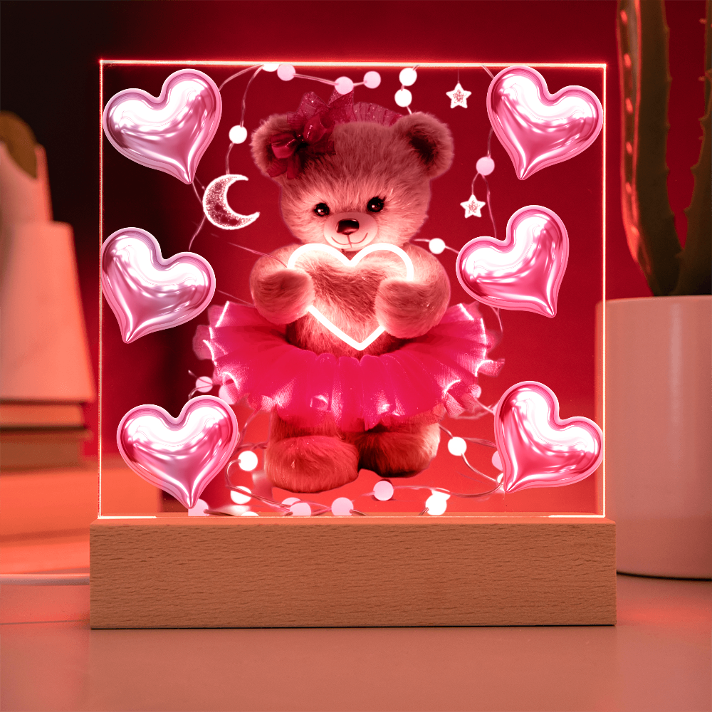 Teddy Acrylic Square Plaque