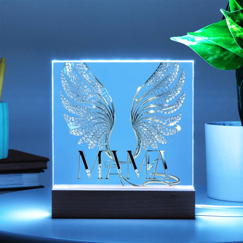 Mama Wings Acylic Plaque Square