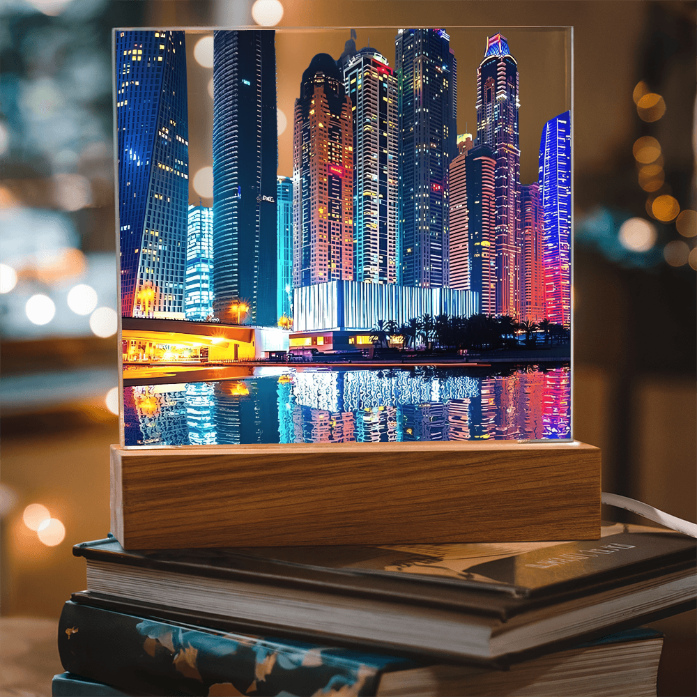 Cityscape Acrylic Square Plaque