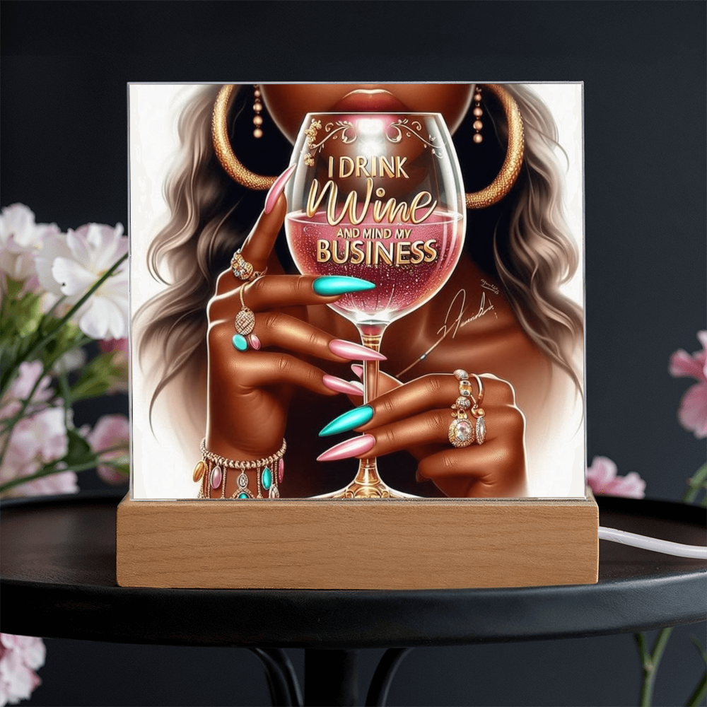 I Drink Wine Acrylic Square Plaque