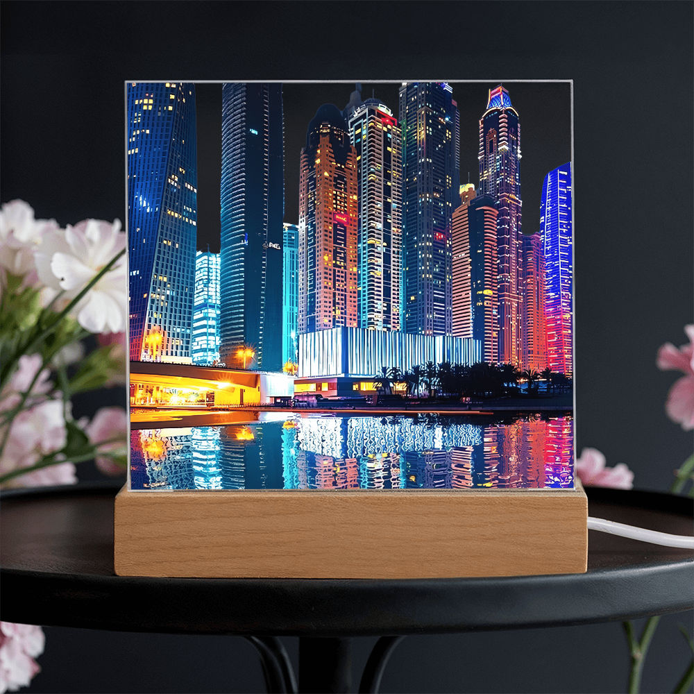 Cityscape Acrylic Square Plaque