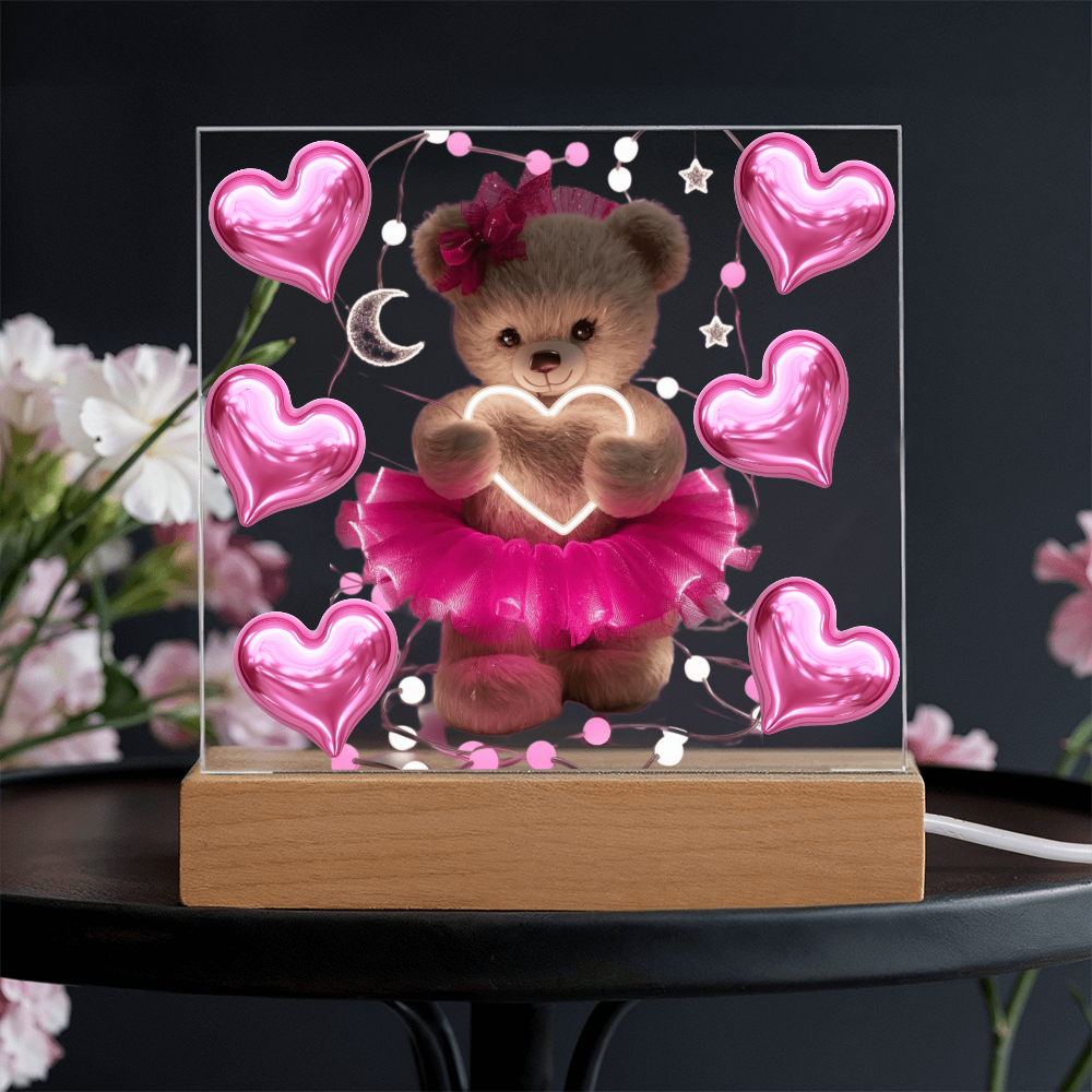 Teddy Acrylic Square Plaque