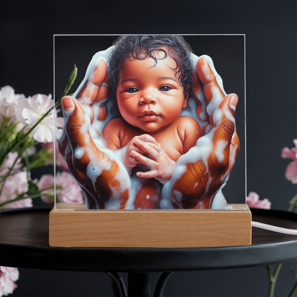 Baby Bath Acrylic Square Plaque