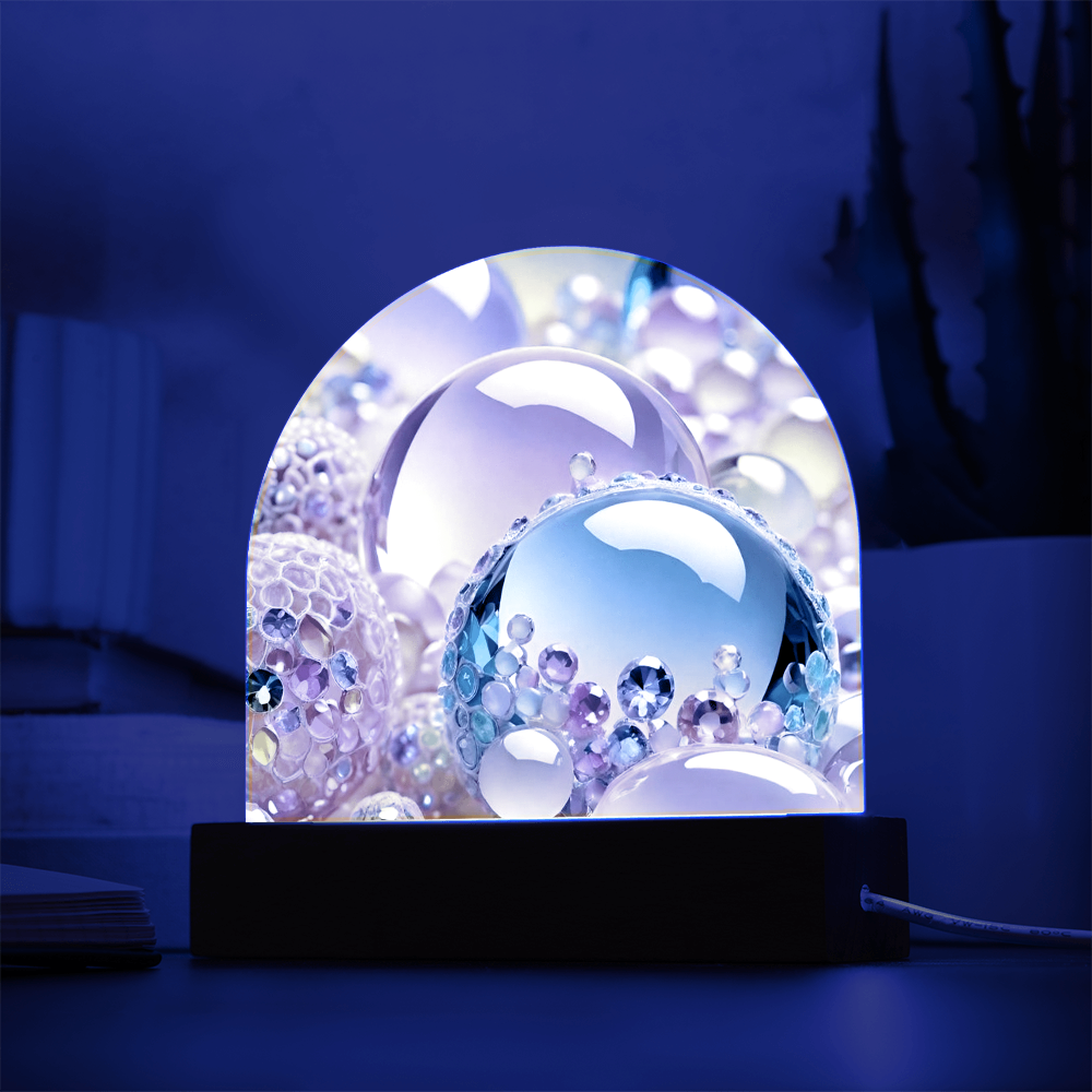 Marble Glass Design Acrylic Dome Plaque