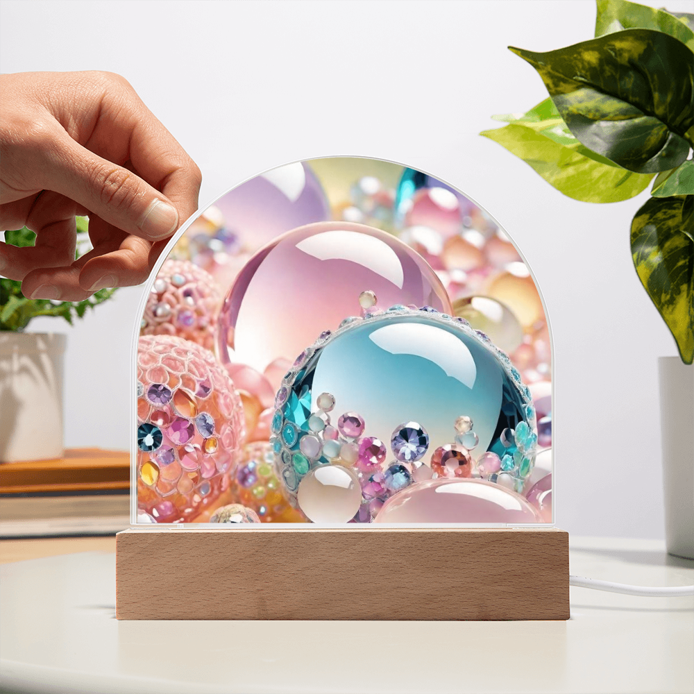 Marble Glass Design Acrylic Dome Plaque