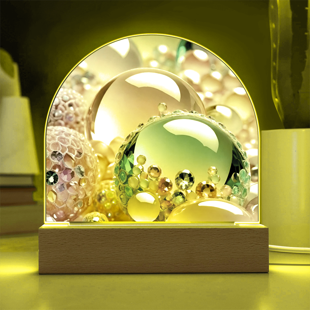 Marble Glass Design Acrylic Dome Plaque