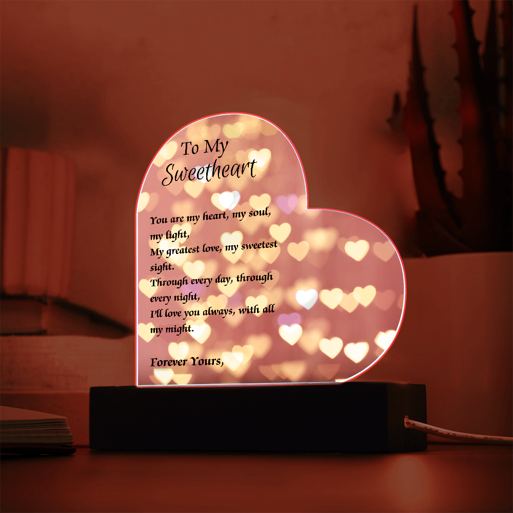 To My Sweetheart Acrylic Plaque