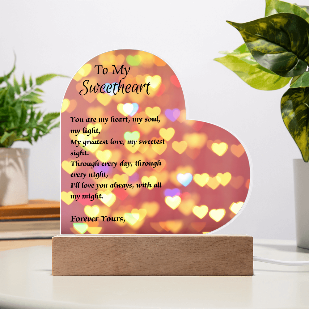 To My Sweetheart Acrylic Plaque