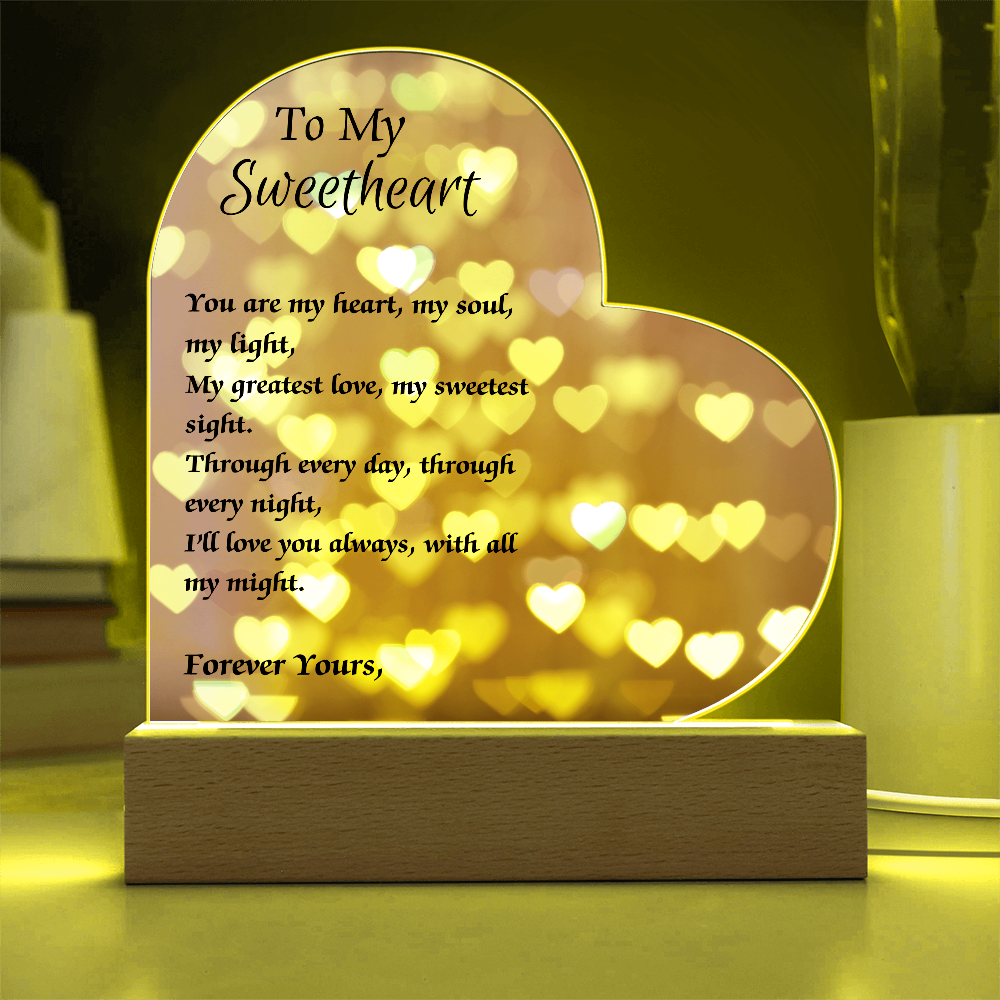 To My Sweetheart Acrylic Plaque