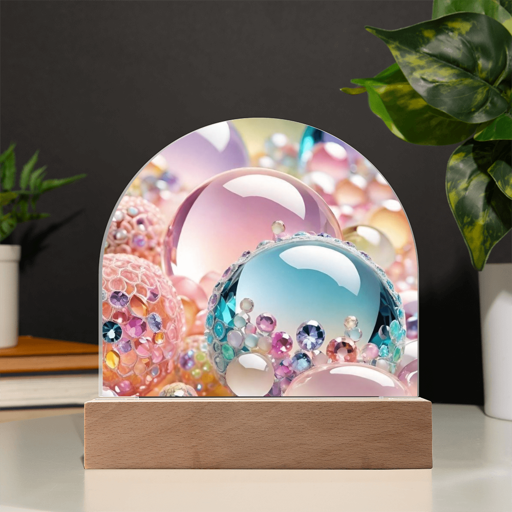 Marble Glass Design Acrylic Dome Plaque