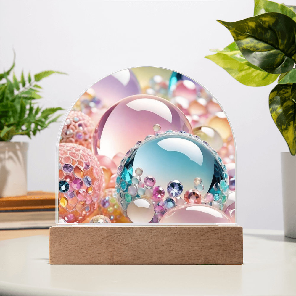 Marble Glass Design Acrylic Dome Plaque