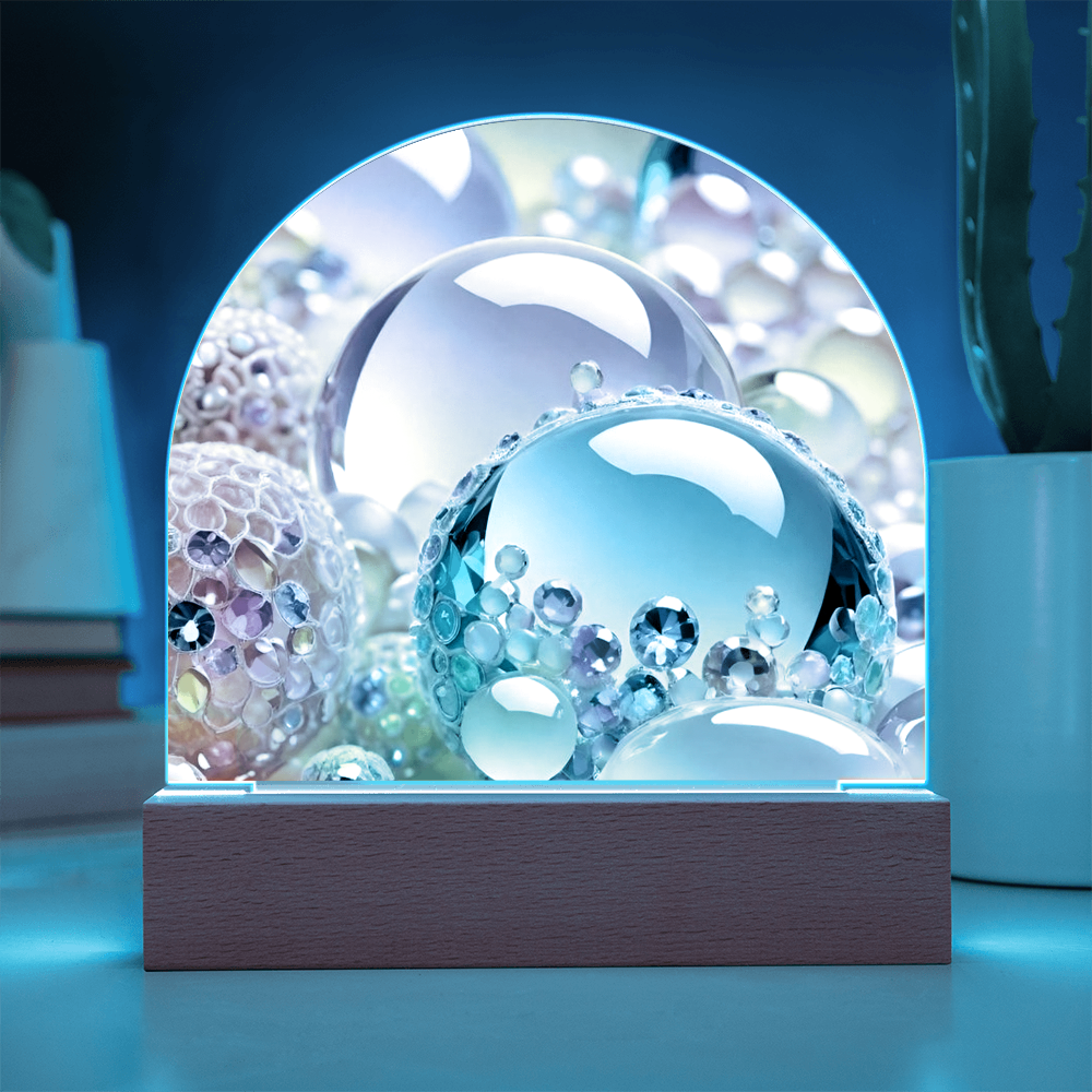 Marble Glass Design Acrylic Dome Plaque