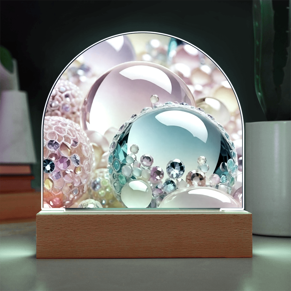 Marble Glass Design Acrylic Dome Plaque