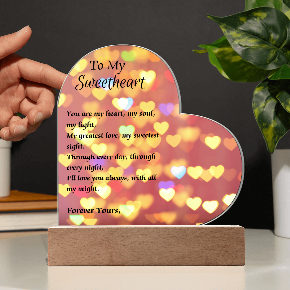 To My Sweetheart Acrylic Plaque