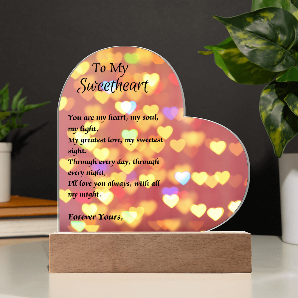 To My Sweetheart Acrylic Plaque