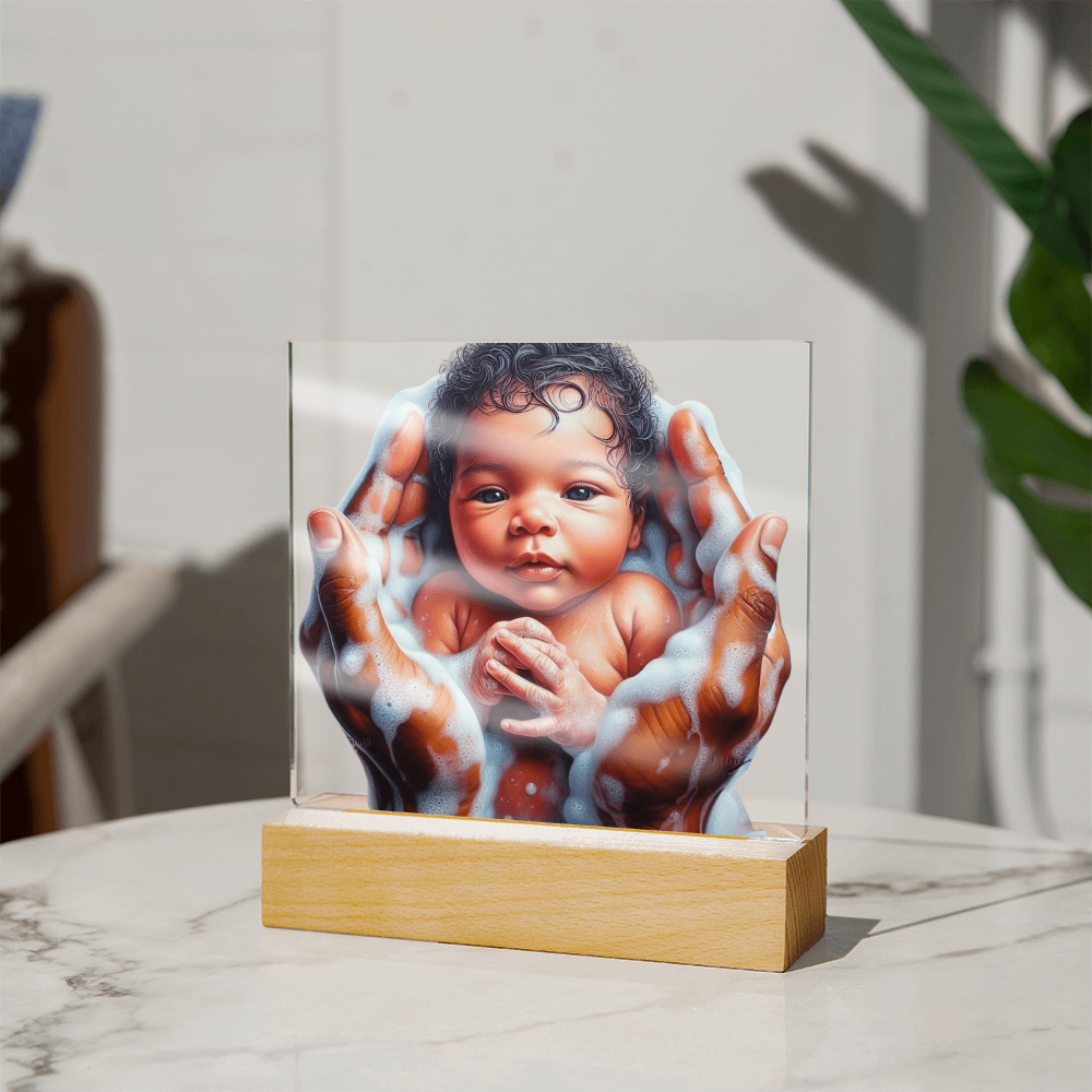 Baby Bath Acrylic Square Plaque