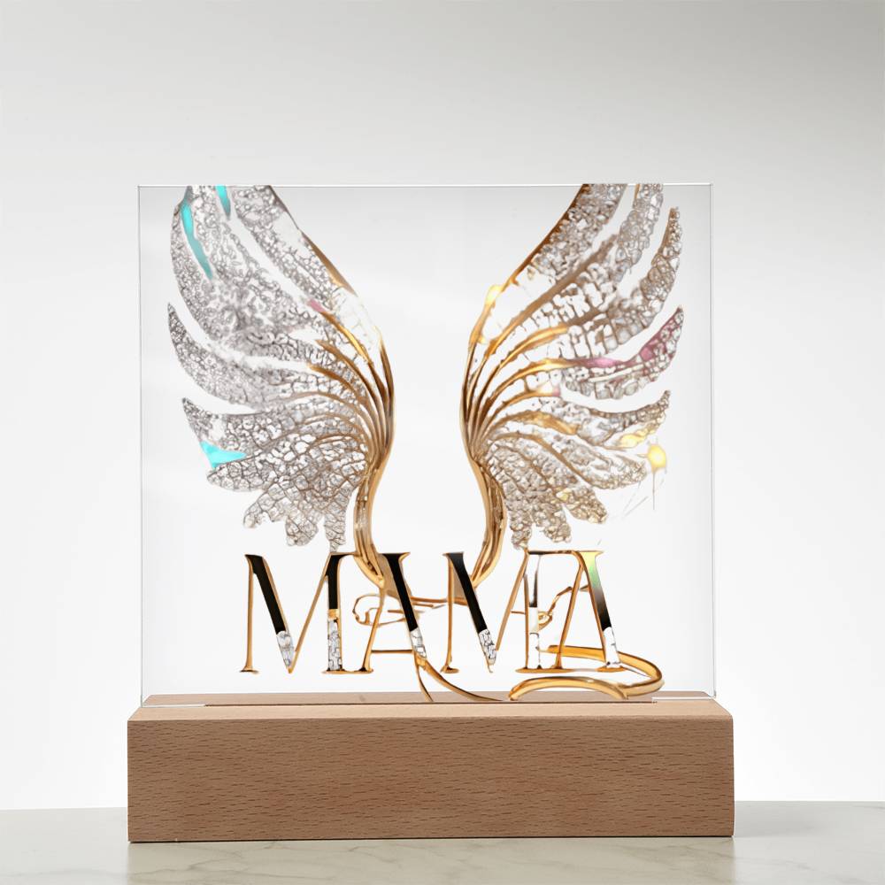 Mama Wings Acylic Plaque Square