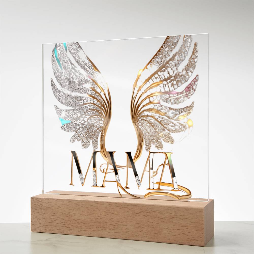 Mama Wings Acylic Plaque Square