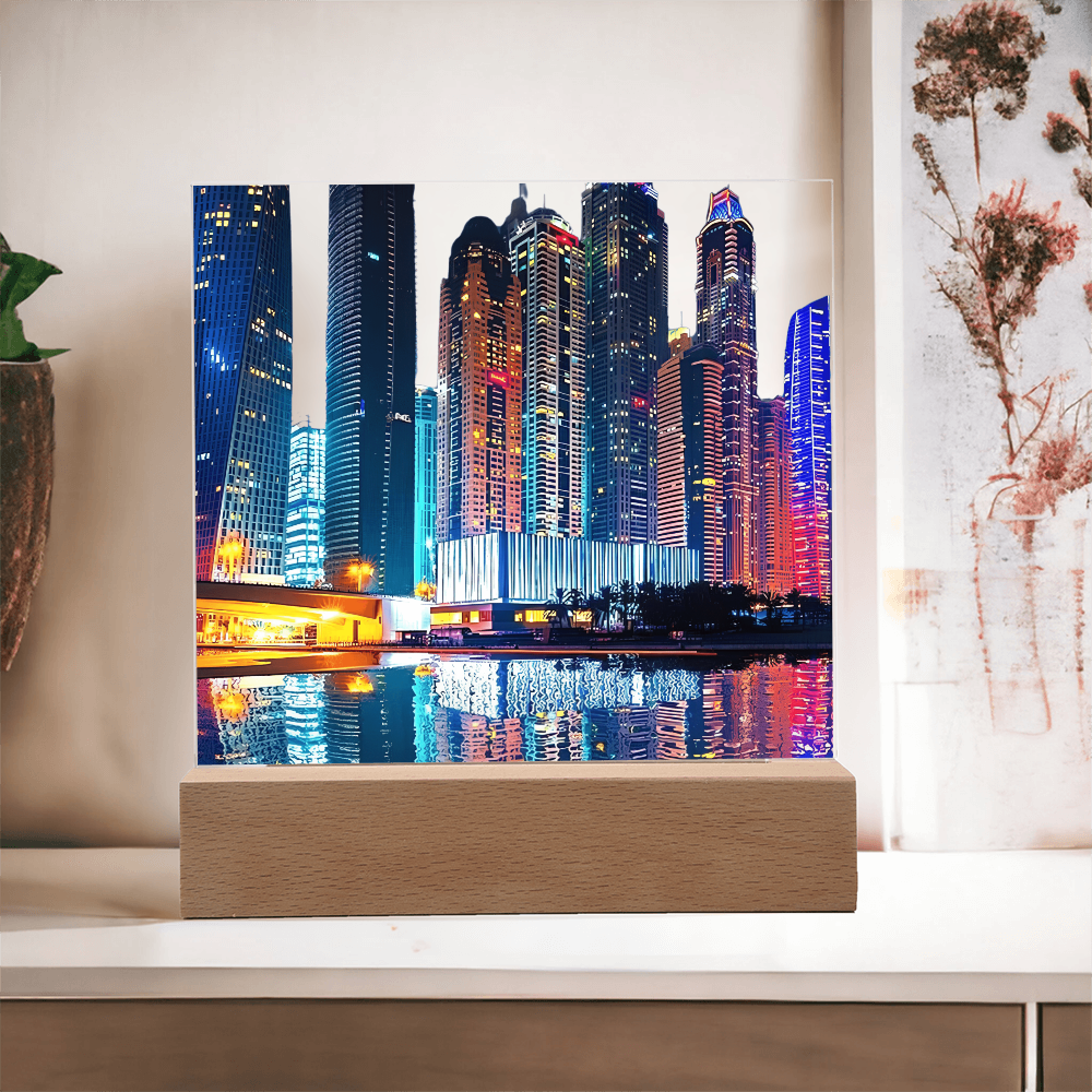 Cityscape Acrylic Square Plaque