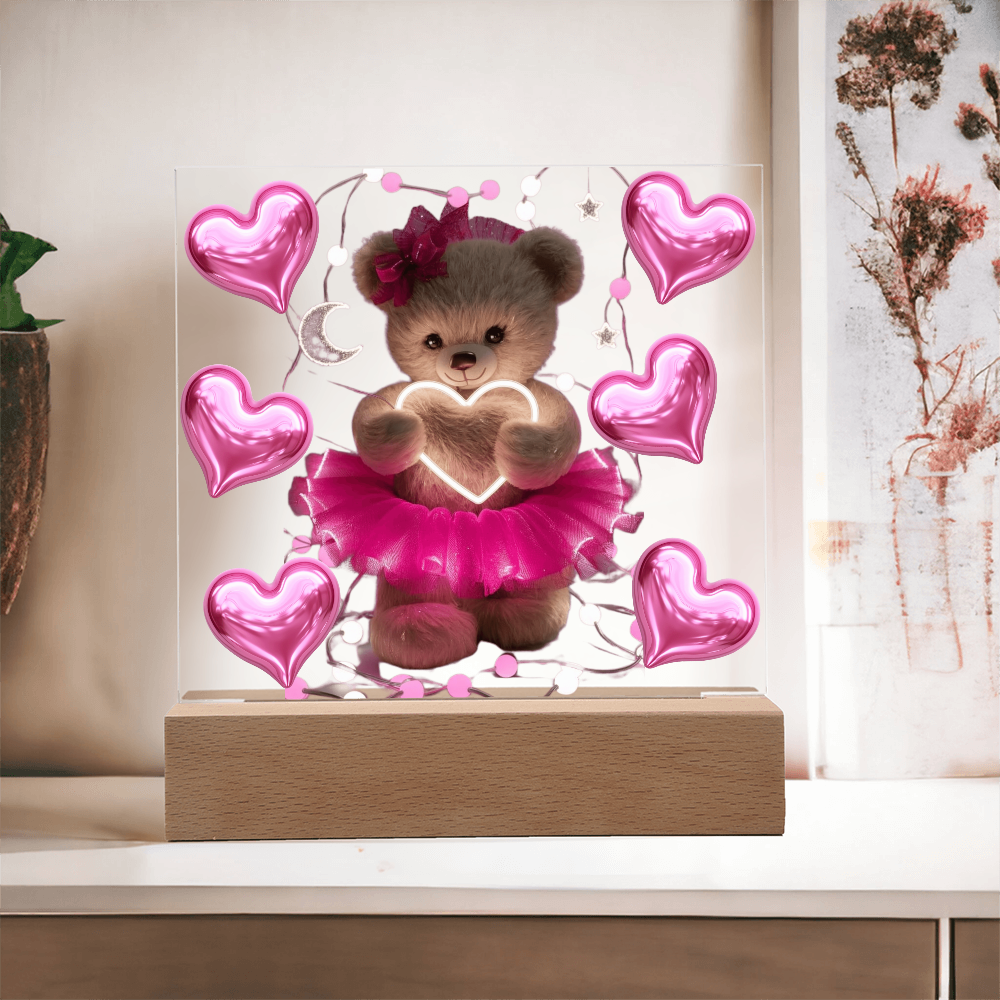 Teddy Acrylic Square Plaque