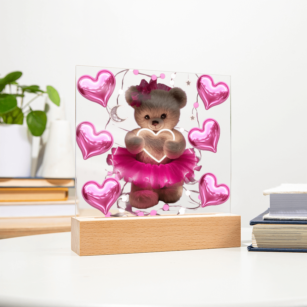 Teddy Acrylic Square Plaque