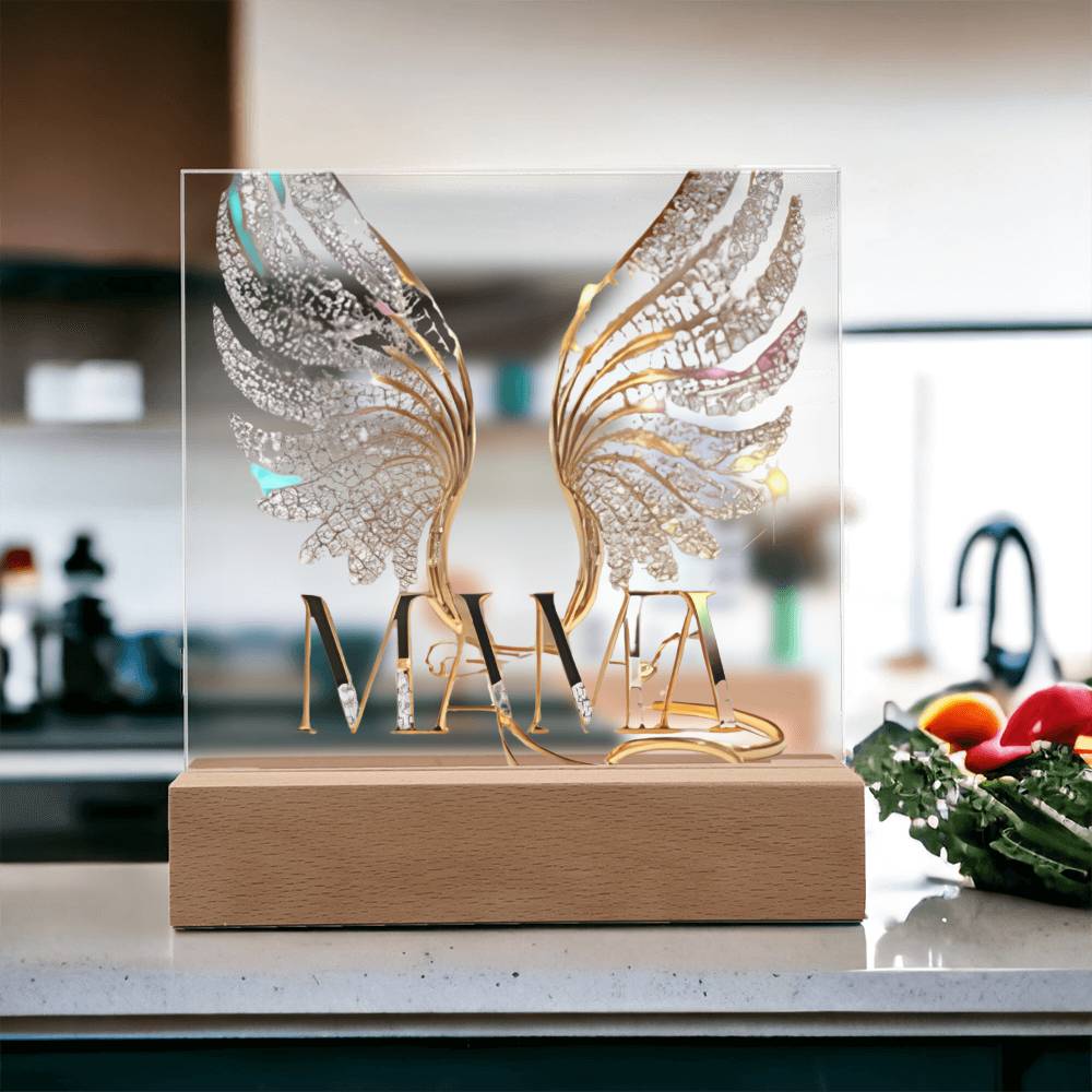 Mama Wings Acylic Plaque Square