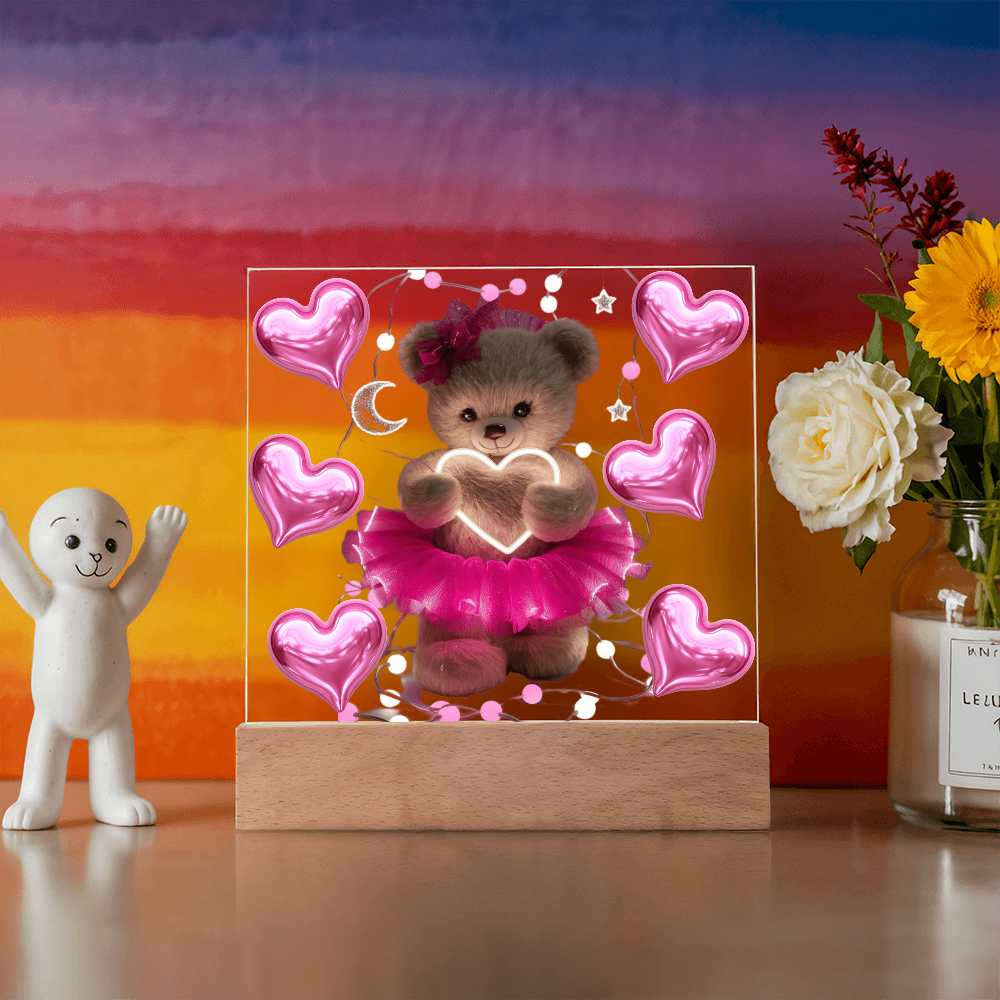 Teddy Acrylic Square Plaque