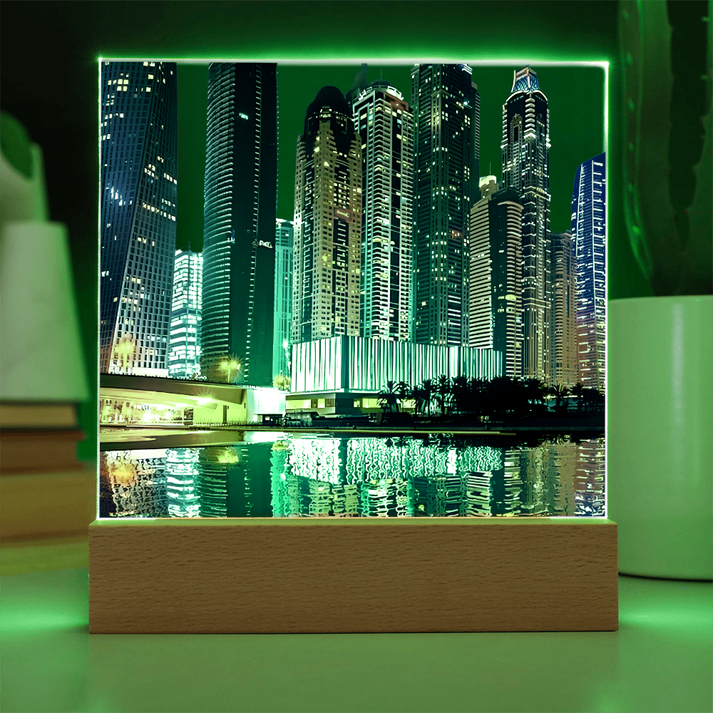 Cityscape Acrylic Square Plaque