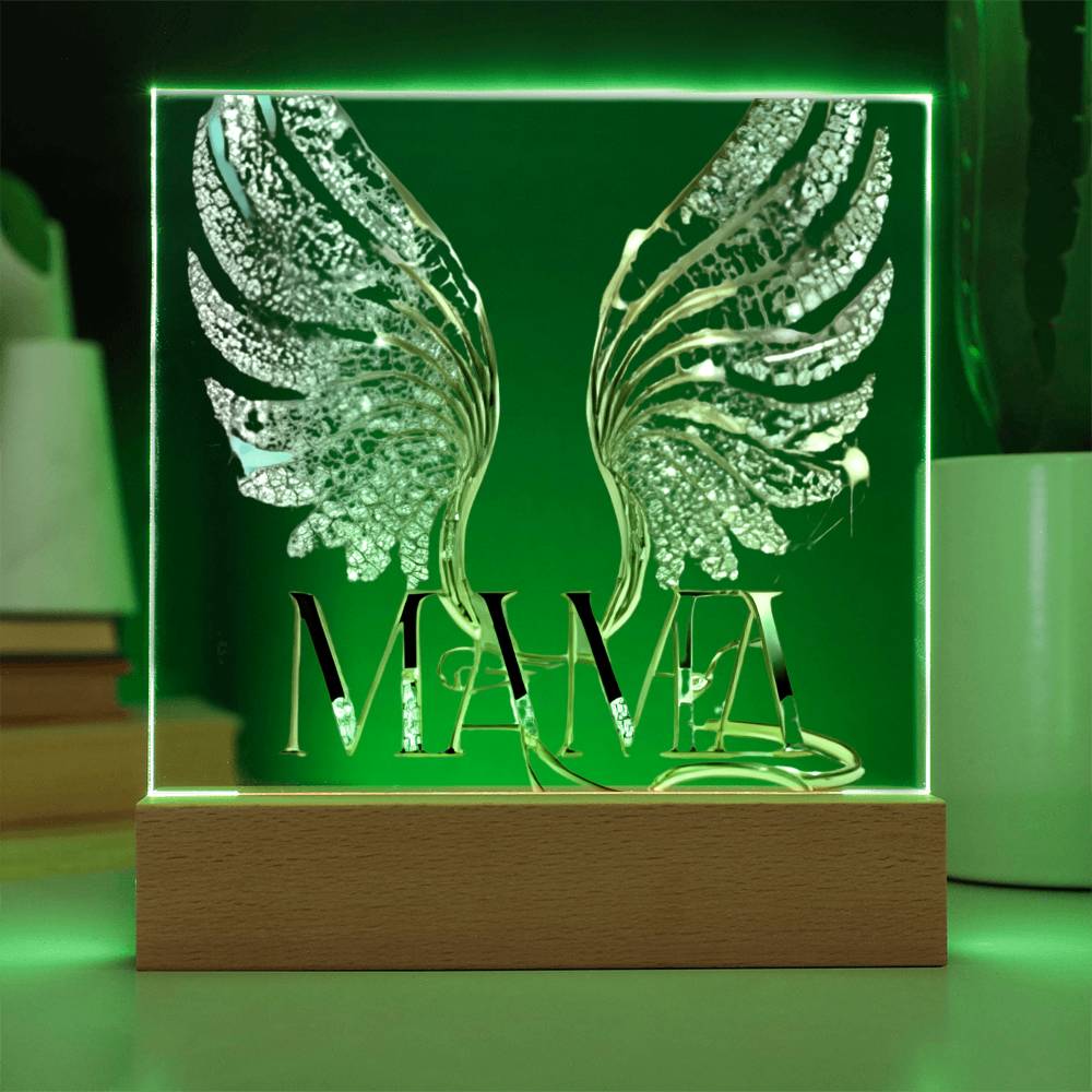 Mama Wings Acylic Plaque Square