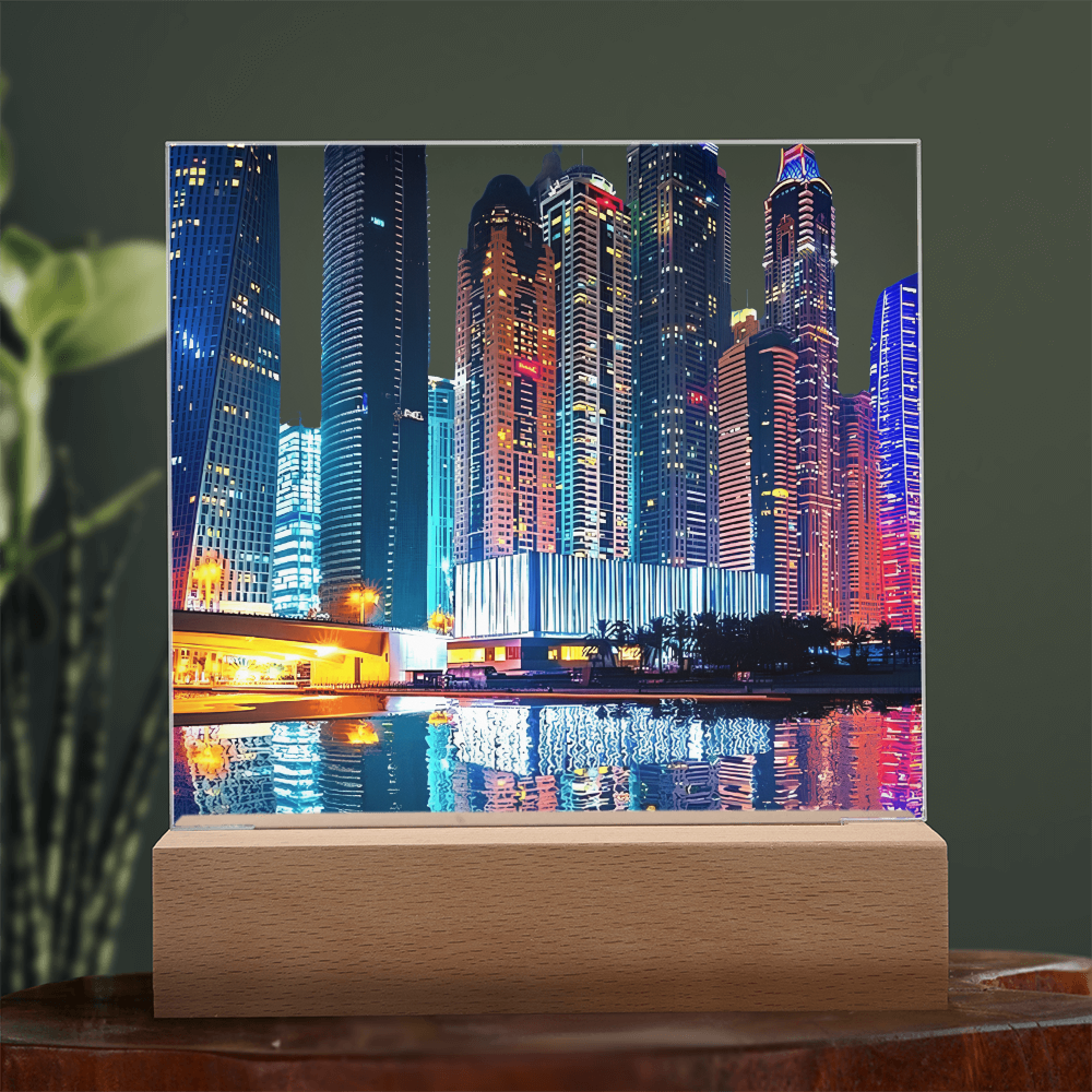 Cityscape Acrylic Square Plaque