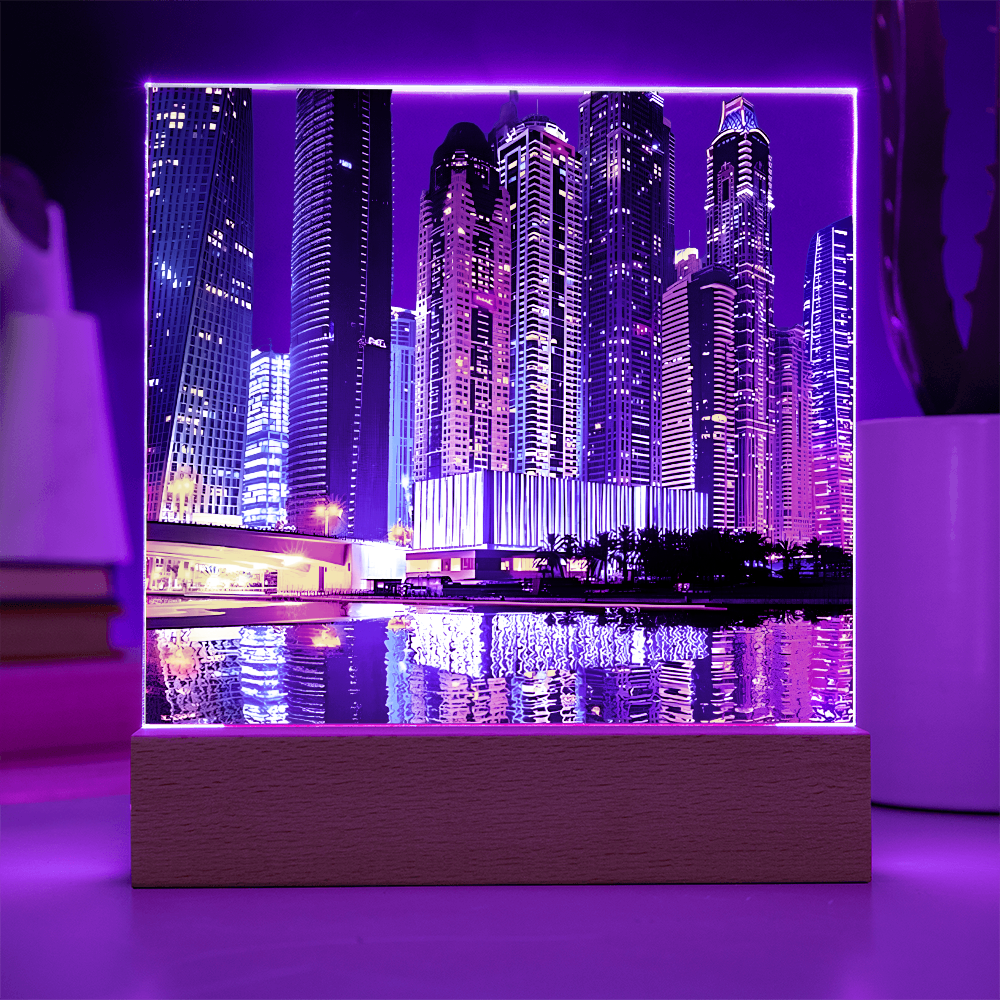 Cityscape Acrylic Square Plaque