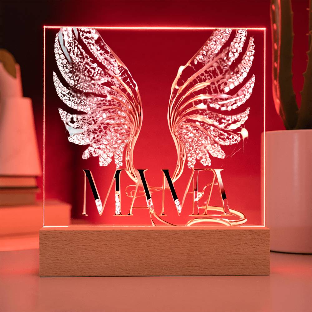 Mama Wings Acylic Plaque Square